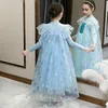 Tjejklänningar Flower Girl for Weddings High Collar Full Sleeves Kids Party Communion Gowns Sequined Princess Dress