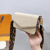 Gold Chain Crossbody Bag Women Flap Messenger Handbag Qulaity Flip wallet With Two Detachable Pockets Classic Three Piece
