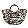 lässige Rattan Halbmond Frauen Handtaschen Designer Summer Beach Stroh Bags Wicker gewebt große Totes Damen Reisen Bali Bag C037425642