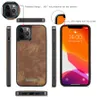 Wallet Case, Super Handmade Leather Rits Afneembaar Magnetisch 11 Kaart Slots Telefoon Case Koppeling Portemonnee voor iPhone 12 Pro Max 12 Mini 5.4 11 6.1 XS MAX XR iPhone 6/7/8 Plus