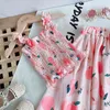 Meisjes kleding set zomer fruit print elastische slinger top + hoge taille lange rok tweedelige mode baby meisje 210515