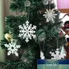6 pçs / pacote diy branco flocos de neve falsificados festa de Natal ano novo xmas pingentes pendurados decoração decorações de janela para casa