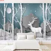 Пользовательские 3d настенные настенные фрески абстрактные лесные лося современные гостиной спальня фон картина водонепроницаемого холста варенья обои