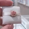 ローズゴールドメッキシルバーメタルピンクスパークリングピーチ花の花の魅力はヨーロッパのPandoraスタイルのジュエリービーズブレスレットにフィット