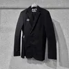 Black Blazer Blazer для женщин, вырезанный с длинным рукавом на молнии повседневная минималистская пиджака женская мода одежда 210531