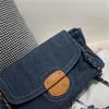 2021 kadın Messenger Çanta Tasarımcısı Lüks Çanta Cüzdan Çevirme Denim Deri Çanta Messenger Çanta