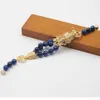 Guaiguai Biżuteria Naturalna 10 mm okrągłe fasetowane niebieskie agaty CZ Pave Dragon Connector Bransoletnia dla kobiet Lady Jewelry9007876