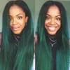 Dark Roots 1B Green Silky Straight Weft 3 Bundles Brazilian Virgin Ombre Weave Colored Turquoise Human Hair Extensions Healthy End