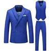 2021Hot Försäljning Mäns Tredjepost Manlig Stor Storlek 6XL Solid Färg Casual Fashion Wedding Prom Dress Tre-Pipe Suit 10 Färger X0909