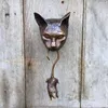 Vicote chat porte hindicatrice sculpture ornement maison jardin extérieure décoration ennemi pest-parts hydrofuge souris dissuasif statue de métal protège décorations