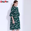 Retro Dress For Women Chiffon Elegant Green Female Clothing Long Party es Sundress GAREMAY 210428