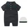 Baby Rompers Boy Girl Kids 12 Yearbolbly 100Cotton Newborn Long Sleeve Sleeves Phemsuit Hat 2 قطعة مجموعة G0019177575