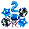 Party Decoração Espaço Exterior Espaço Astronauta Folha Balões 32inch Número Galáxia Brinquedos Bebé Bebé Decoração De Aniversário Favores Helium Globo