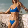 섹시한 브라질 수영복 여성 네온 핑크 비키니 세트 붕대 수영복 여성 Bathers 문자열 Biquini 플러스 크기 수영복 210520