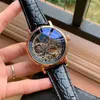 Sapphire Skeleton Automatic Watch Men Sun Moon Phase Mens Melecical Watches Top Wristwatches Leather Strap 15584 BDFL249X