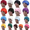 Solid Color Silk Satijnen Night Hat Women Head Cover Sleep Caps Bonnet Hair Care Fashion Accessoires