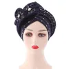 Chapeau pour femme Turban Cap Auto Gele Headtie Nigerian African Hats Ladies Islamic Head Wraps Wedding Caps Foulard musulman Femmes Femme Femme Cheveux Accessoires