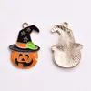 Halloween huile dégoulinant alliage drôle pendentif Cheveux Bracelet Collier DIY Boucles D'oreilles accessoires avion citrouille