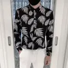 Camicie casual da uomo 2021 Autunno hawaiano per uomo Camicia sottile a maniche lunghe Festa sociale Abbigliamento da smoking Streetwear Chemise Homme