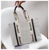 Fashion Canvas Handbag Sac à main le lettre imprimé Stripe de grande capacité