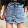 WERUERUYU Women Sexy Denim Mini Skirt White Black Blue Package Hip Jean Fashion High Waist Quality Shorts 210608