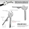 6 in 1 Edc Gear Mini Handige Sleutelhanger Vormige Pocket Opener sleutelhanger Schroevendraaier Tool Kit Survive Tactisch Mes