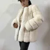 Faux Fur Höst Winter Fur Coat Kvinnor Kläder Högkvalitativ Overcoat Plus Storlek Tjockta Varm Långa Kakor Kvinna 211122