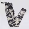 NORMOV Women Sexy Bubble Butt Leggings Tie Dye High Waist Seamless Sport Fitness Push Up Gym Workout 211204