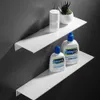 Black White Aluminum Alloy Wall-Mounted Kitchen Shower Room Bedroom Device Bathroom Accessories Organizer Shelf 210724