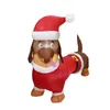 Juldekorationer 1 st Xmas uppblåsbar modell Dachshund Decor Sausage Dog Plug234o