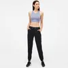 L- 04T Women Sanding Elasticity Yoga Pants Casual Outfit Cinchable Drawcord Running Sweatpants Binding Feet Loose Sportswear With 2531