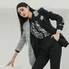 Printemps automne femmes tailleur-pantalon vêtements coréens élégant 2 pièces ensemble Double boutonnage Blazer laine fendue veste taille haute pantalon 210514