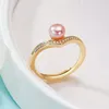 Hot Sell Copper Alloy Ring 6-7-8mm White Purple Flat Freshwater Pearl Justerbar Circle Mix-Match Style 4pc/Lot