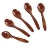 Spoons 5pcs Wooden Spoon Bamboo Kitchen Cooking Utensil Tool Tea Honey Coffee Soup Teaspoon Catering For Home Wholesale