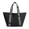 Summer New Fashion Women's Bag Large Shopping Light and Wide Portable with Solid Color Letter Decoration Tote Bag