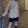 AELEGANTMIS coréen lâche femme poitrine single blazer blazer bureau dame blazers veste féminine vêtement de vêtement de vêtement de vêtement complet 310607