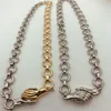 Chokers 2021 Autumn Neutral Magnet Clasp Handshake Necklace Metal Chain Clavicle226x