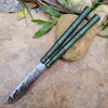 Theone Bamboo Butterfly Trainer Nóż Kałki ostrza D2 Kanał 6061 Aluminium Aluminium EDC Pocket Tactical Tool Noża