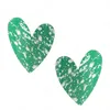 Simple Love Heart Stud Earring Korean Colorful Metal Spray Paint Earrings Statement Jewelry