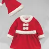 Baby winterjurk kerstmis peuter meisjes schattige kerstman cosplay kostuum jongens lange mouw kleding