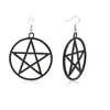 Punk Acryl Grote Sterren Dangle Oorbellen voor Dames Gothic Black Big Pentagram Round Drop Earring Fashion statement Sieraden