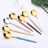 30Pcs Mirror Gold Dinnerware Cutlery Set Stainless Steel Black Flatware Western Knife Cake Fork Spoon Kitchen Tableware Set 211108