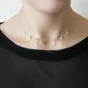 Collana lettera iniziale Nome Choker 14K Gold Pendenti di gioielli pieni oro per le donne