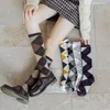 Mantieni caldi calzini al ginocchio stile giapponese per donna Calzini lunghi in cotone autunno inverno Calzini divertenti hip-hop di alta qualità