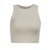 Rib Knit Green Women's Tank Top Summer Casual Basic Skinny Vest Sleeveless White Off Shoulder Y2K Sexig Woman Crop Top