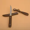 Op voorraad!! Kleine rechte mes VG10 DAMASCUS stalen drop puntblad ebbenhout + roestvrijstalen hoofdhandvat buiten EDC sleutelhanger messen