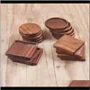 Mats Beech Black Retro Insulation Mat Household Square Round Coffee Tea Cup Pads Walnut Wood Coaster Ifzff Hcwu7