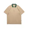 Мужские Polos Wuhang 2022 Американская маленькая вышивка вокруг шеи с коротким рукавом рубашка свободная футболка SS76