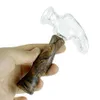 4.6'' Glass Hookah Bong water pipes Smoking Silicone Hand Pipe wax oil rigs Mini Hammer Shape