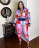 European and American women's Tracksuits 2021 autumn temperament printing casual two-piece suit